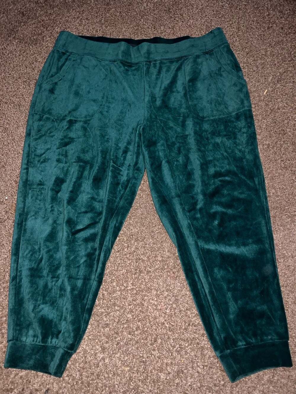 D&Co. Active Women's Emerald Green Velour Jogger Sweatpants Size 1XP